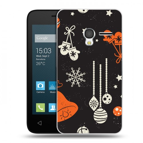 Дизайнерский пластиковый чехол для Alcatel One Touch Pixi 3 (4.0) Новогодние паттерны