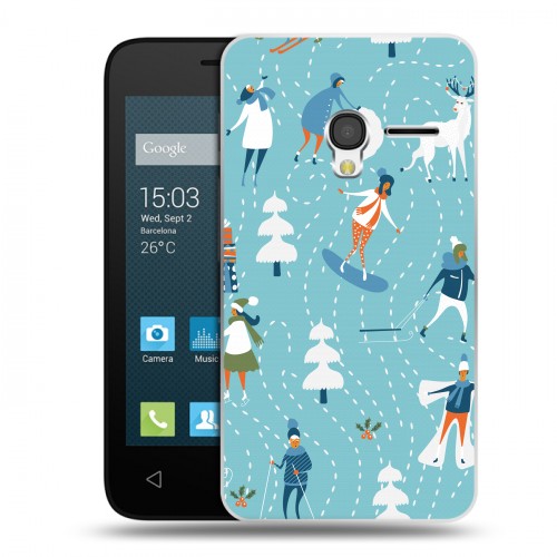 Дизайнерский пластиковый чехол для Alcatel One Touch Pixi 3 (4.0) Новогодний паттерн