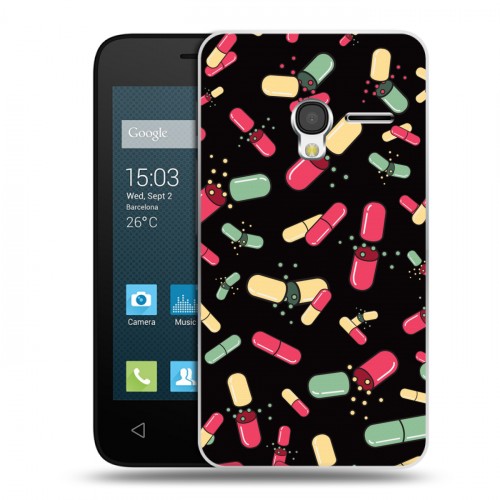 Дизайнерский пластиковый чехол для Alcatel One Touch Pixi 3 (4.0) Разноцветные таблетки