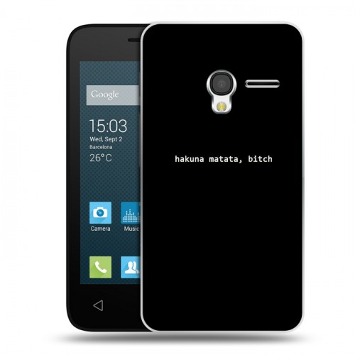 Дизайнерский пластиковый чехол для Alcatel One Touch Pixi 3 (4.0) Черно и кратко