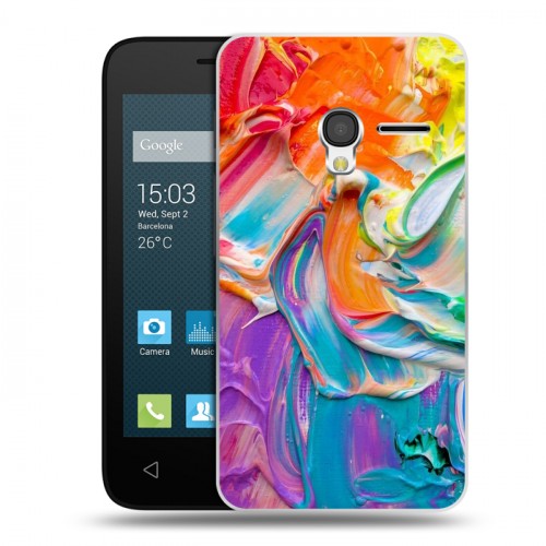 Дизайнерский пластиковый чехол для Alcatel One Touch Pixi 3 (4.0) Мазки краски