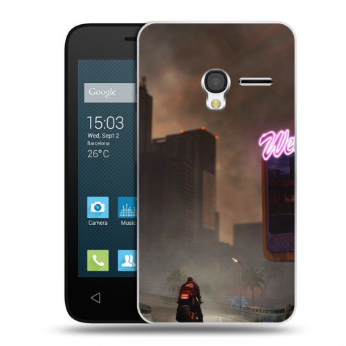 Дизайнерский пластиковый чехол для Alcatel One Touch Pixi 3 (4.0) Cyberpunk 2077
