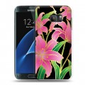 Дизайнерский силиконовый с усиленными углами чехол для Samsung Galaxy S7 Люксовые цветы