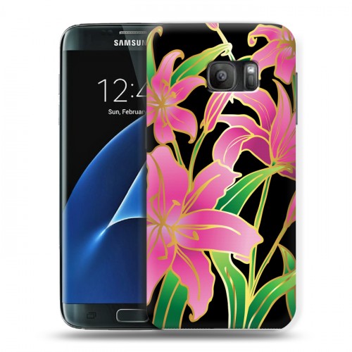 Дизайнерский силиконовый с усиленными углами чехол для Samsung Galaxy S7 Люксовые цветы
