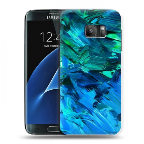 Дизайнерский силиконовый с усиленными углами чехол для Samsung Galaxy S7 Мазки краски