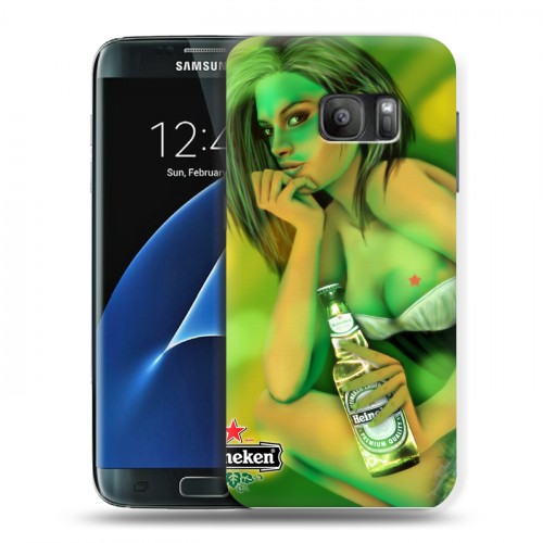 Дизайнерский силиконовый с усиленными углами чехол для Samsung Galaxy S7 Heineken