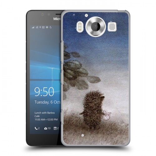 Дизайнерский пластиковый чехол для Microsoft Lumia 950 Ежик в тумане