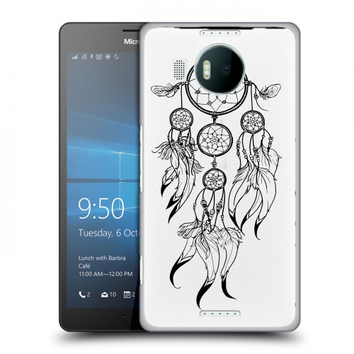 Полупрозрачный дизайнерский пластиковый чехол для Microsoft Lumia 950 XL Прозрачные ловцы снов