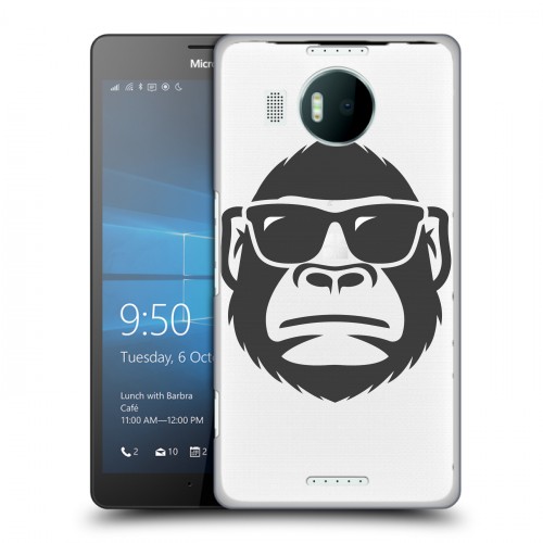 Полупрозрачный дизайнерский пластиковый чехол для Microsoft Lumia 950 XL Прозрачные обезьяны