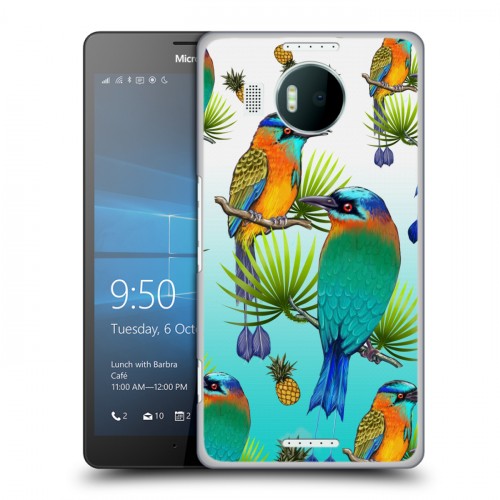 Дизайнерский пластиковый чехол для Microsoft Lumia 950 XL Птицы и фрукты