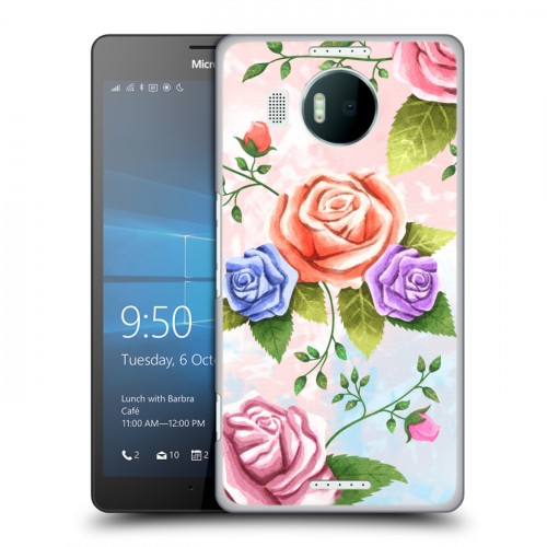 Дизайнерский пластиковый чехол для Microsoft Lumia 950 XL Романтик цветы