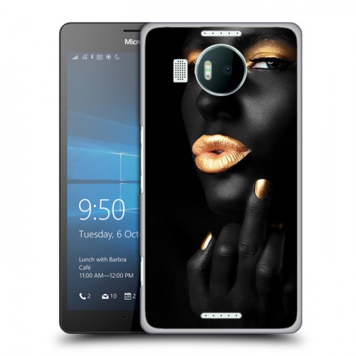Дизайнерский пластиковый чехол для Microsoft Lumia 950 XL Черное золото