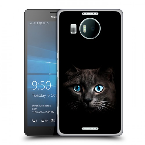Дизайнерский пластиковый чехол для Microsoft Lumia 950 XL Кот в темноте