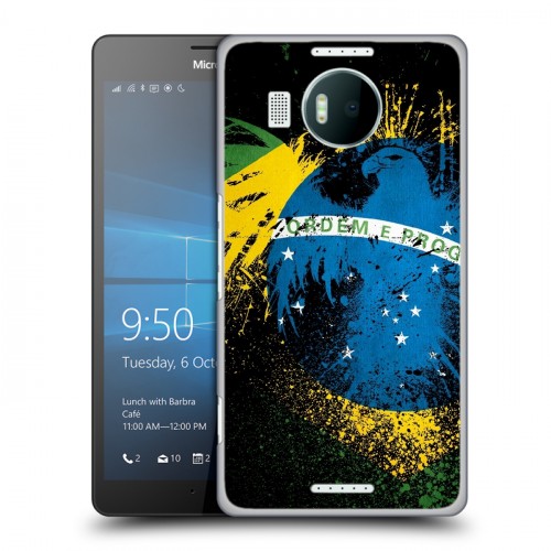 Дизайнерский пластиковый чехол для Microsoft Lumia 950 XL Флаг Бразилии
