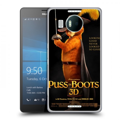 Дизайнерский пластиковый чехол для Microsoft Lumia 950 XL Кот в сапогах