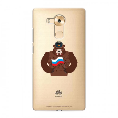 Полупрозрачный дизайнерский пластиковый чехол для Huawei Mate 8 Российский флаг