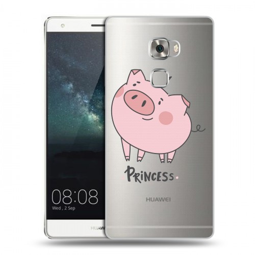 Полупрозрачный дизайнерский пластиковый чехол для Huawei Mate S Прозрачные свинки