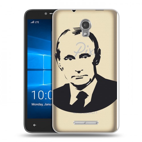 Полупрозрачный дизайнерский пластиковый чехол для Alcatel OneTouch Pixi First В.В.Путин 