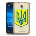 Полупрозрачный дизайнерский пластиковый чехол для Alcatel OneTouch Pixi First Флаг Украины