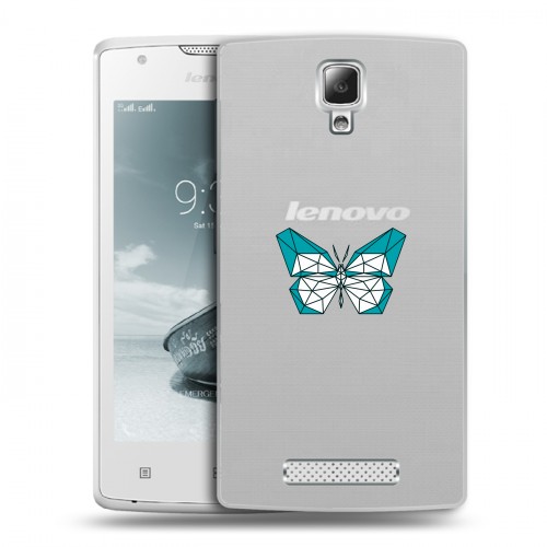 Полупрозрачный дизайнерский пластиковый чехол для Lenovo A1000 прозрачные Бабочки 