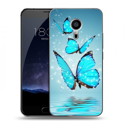 Дизайнерский силиконовый чехол для Meizu Pro 5 Бабочки голубые