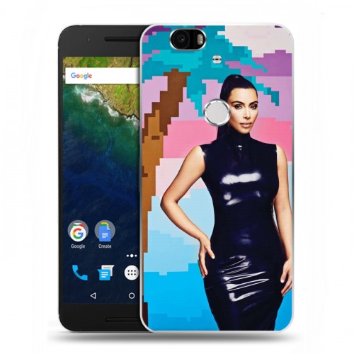 Дизайнерский силиконовый чехол для Google Huawei Nexus 6P Ким Кардашьян