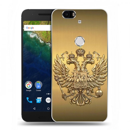 Дизайнерский силиконовый чехол для Google Huawei Nexus 6P Флаг и герб России