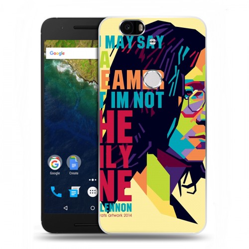 Дизайнерский силиконовый чехол для Google Huawei Nexus 6P Джон Леннон