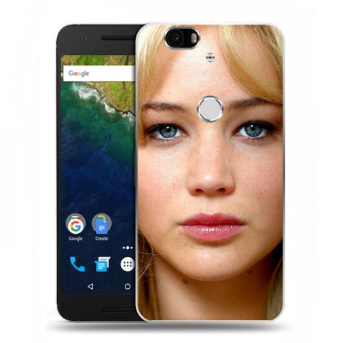 Дизайнерский силиконовый чехол для Google Huawei Nexus 6P Дженнифер Лоуренс