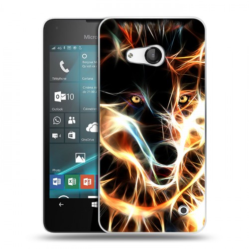 Дизайнерский пластиковый чехол для Microsoft Lumia 550 Пламенные животные