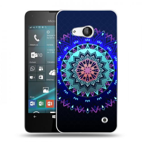 Дизайнерский пластиковый чехол для Microsoft Lumia 550 Светящиеся мандалы