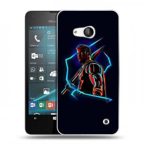 Дизайнерский пластиковый чехол для Microsoft Lumia 550 Неоновые супергерои