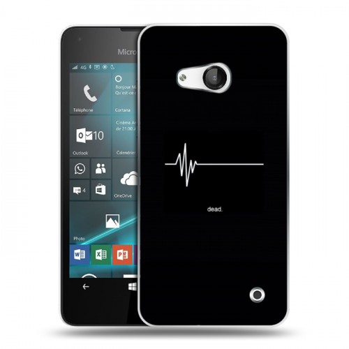 Дизайнерский пластиковый чехол для Microsoft Lumia 550 Черно и кратко