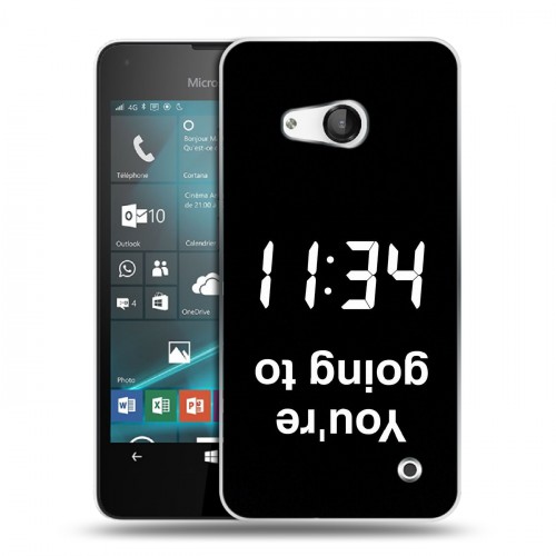 Дизайнерский пластиковый чехол для Microsoft Lumia 550 Черно и кратко