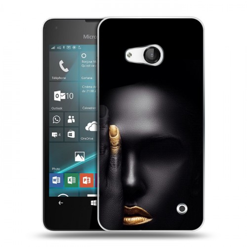 Дизайнерский пластиковый чехол для Microsoft Lumia 550 Черное золото