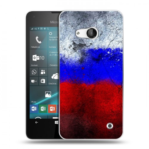 Дизайнерский пластиковый чехол для Microsoft Lumia 550 Российский флаг