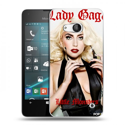 Дизайнерский пластиковый чехол для Microsoft Lumia 550 Леди Гага