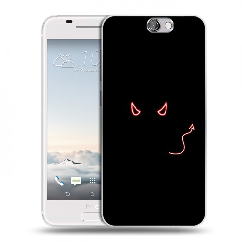 Дизайнерский пластиковый чехол для HTC One A9 Минимализм на черном