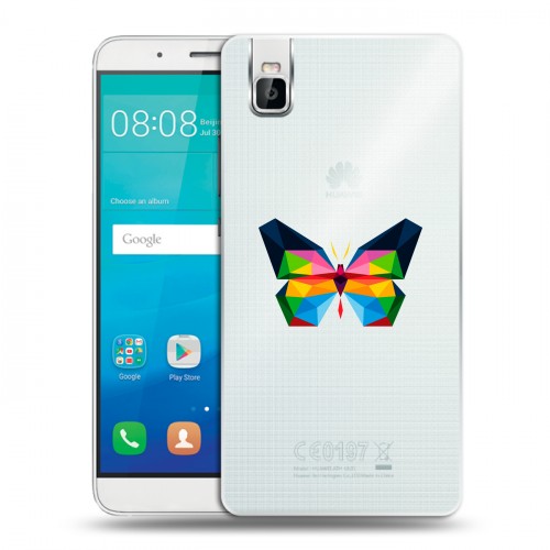 Полупрозрачный дизайнерский пластиковый чехол для Huawei ShotX прозрачные Бабочки 