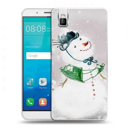 Дизайнерский пластиковый чехол для Huawei ShotX Снеговики