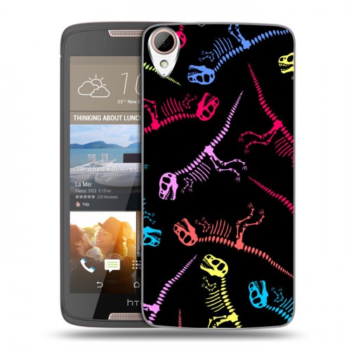 Дизайнерский силиконовый чехол для HTC Desire 828 Узоры динозавров