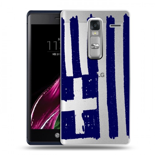 Полупрозрачный дизайнерский пластиковый чехол для LG Class флаг греции