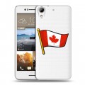 Полупрозрачный дизайнерский пластиковый чехол для HTC Desire 728 Флаг Канады