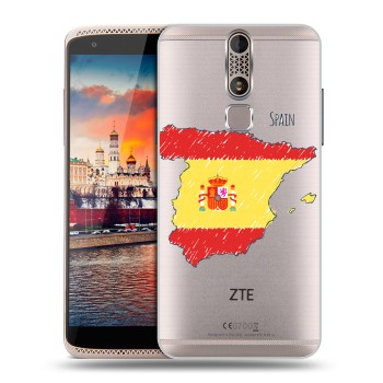 Полупрозрачный дизайнерский силиконовый чехол для ZTE Axon Mini флаг Испании (на заказ)