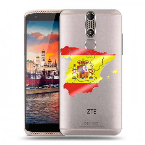 Полупрозрачный дизайнерский пластиковый чехол для ZTE Axon Mini флаг Испании