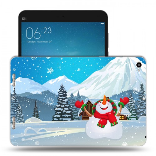 Дизайнерский силиконовый чехол для Xiaomi Mi Pad 2 Снеговик