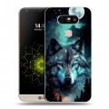 Дизайнерский пластиковый чехол для LG G5 Волк и луна