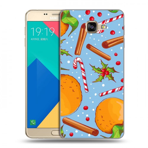 Дизайнерский силиконовый чехол для Samsung Galaxy A9 Новогодние паттерны