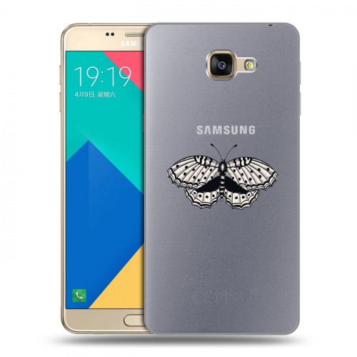 Полупрозрачный дизайнерский пластиковый чехол для Samsung Galaxy A9 прозрачные Бабочки 