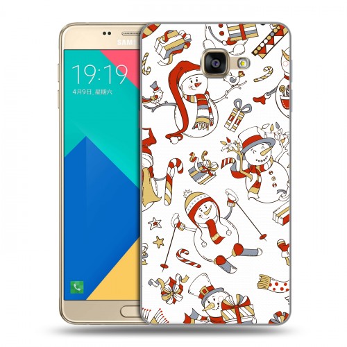Дизайнерский силиконовый чехол для Samsung Galaxy A9 новогодний паттерн